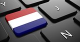 Netherlands - Flag on Button of Black Keyboard.
