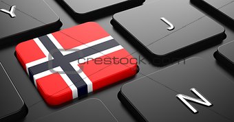 Norway - Flag on Button of Black Keyboard.
