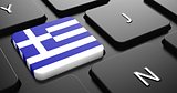 Greece - Flag on Button of Black Keyboard.