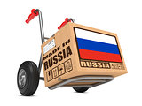 Made in Russia - Cardboard Box on Hand Truck.