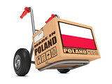 Made in Poland - Cardboard Box on Hand Truck.