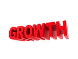 Growth - Red Text Isolated on White.