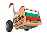 Made in Bulgaria - Cardboard Box on Hand Truck.