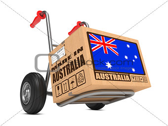 Made in Australia - Cardboard Box on Hand Truck.