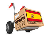 Made in Spain - Cardboard Box on Hand Truck.