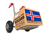 Made in Iceland - Cardboard Box on Hand Truck.