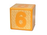 Number 6 - Childrens Alphabet Block.