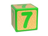 Number 7 - Childrens Alphabet Block.