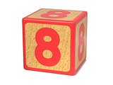 Number 8 - Childrens Alphabet Block.