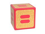 Equal Sign - Childrens Alphabet Block.