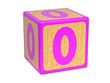 Number 0 - Childrens Alphabet Block.