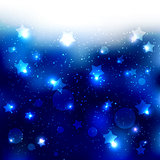 Sparkling Blue Star Celebration Background