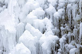 Frozen Waterfall Icicles Closeup