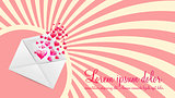 Valentines Day Card with Heart Shaped Balloons, Vector Illustrat