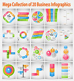Mega collection  infographic template business concept vector il