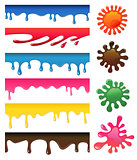Vector colored seamless drips and blots