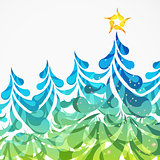 Christmas background with Christmas trees made of arc drops.