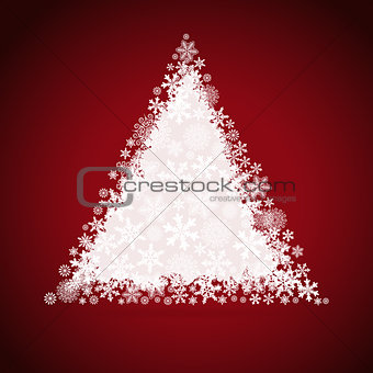 Christmas tree, snowflake design background.