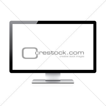 Modern responsive desktop computer vector - Illustration isolated on white