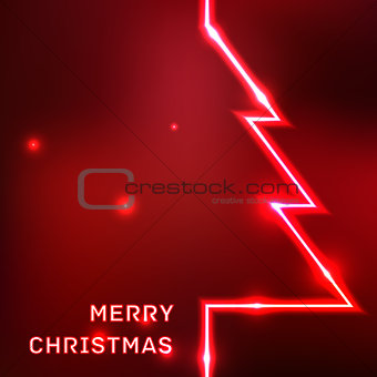 Glowing Merry Christmas typographic card