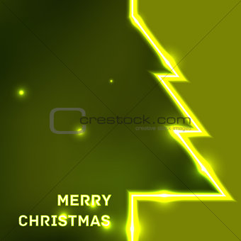 Glowing Merry Christmas typographic card