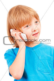 Portrait of a Boy Talking on Mobile Phone 
