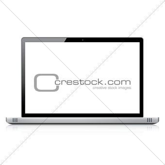 Modern responsive laptop computer vector - Illustration isolated on white