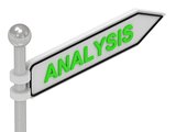 ANALYSIS arrow sign with letters 