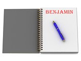 BENJAMIN word on notebook page 