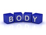 BODY word on blue cubes 