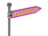 3d rendering of sign with gold "ADDRESS"