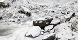 Latourell Falls Creek in Winter Ice and Snow
