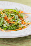Asparagus salad with carrot and hemp seeds