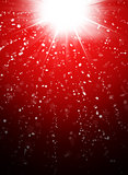 Snowflakes on abstract red background