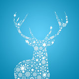 Silhouette deer. Christmas card