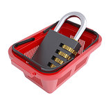 Combination lock in the shopping basket