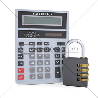 Combination lock and calculator