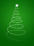 Christmas tree from white snowflakes