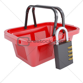 Combination lock and shopping basket