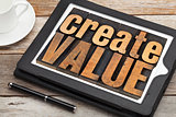 create value on digital tablet
