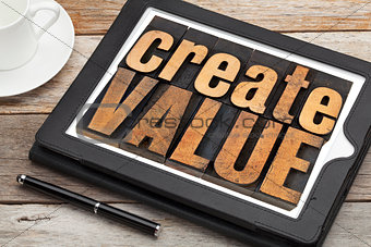 create value on digital tablet