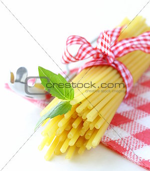 Italian still life - pasta, basil, healthy food