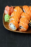 Philadelphia rolls with salmon - traditional Japanese food