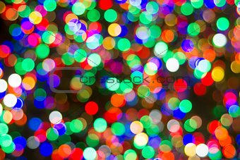Colorful Christmas Tree Lights Bokeh