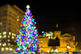 Christmas Tree at Pioneer Courthouse Square Bokeh Lights