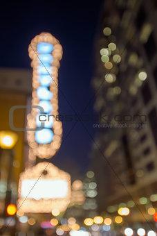 Theater Marquee Lights on Broadway Bokeh Background