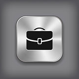 Case icon - vector metal app button
