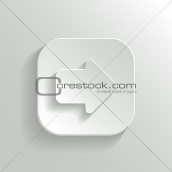Arrow icon - vector white app button with shadow
