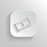Film icon - vector white app button with shadow