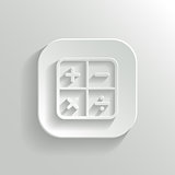 Calculator icon - vector white app button with shadow